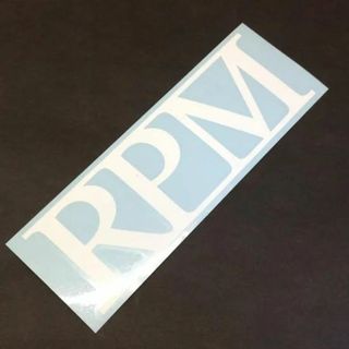 RPM アールピーエム【LOGO STICKER】白 18×6cm カッティング(ウエア/装備)