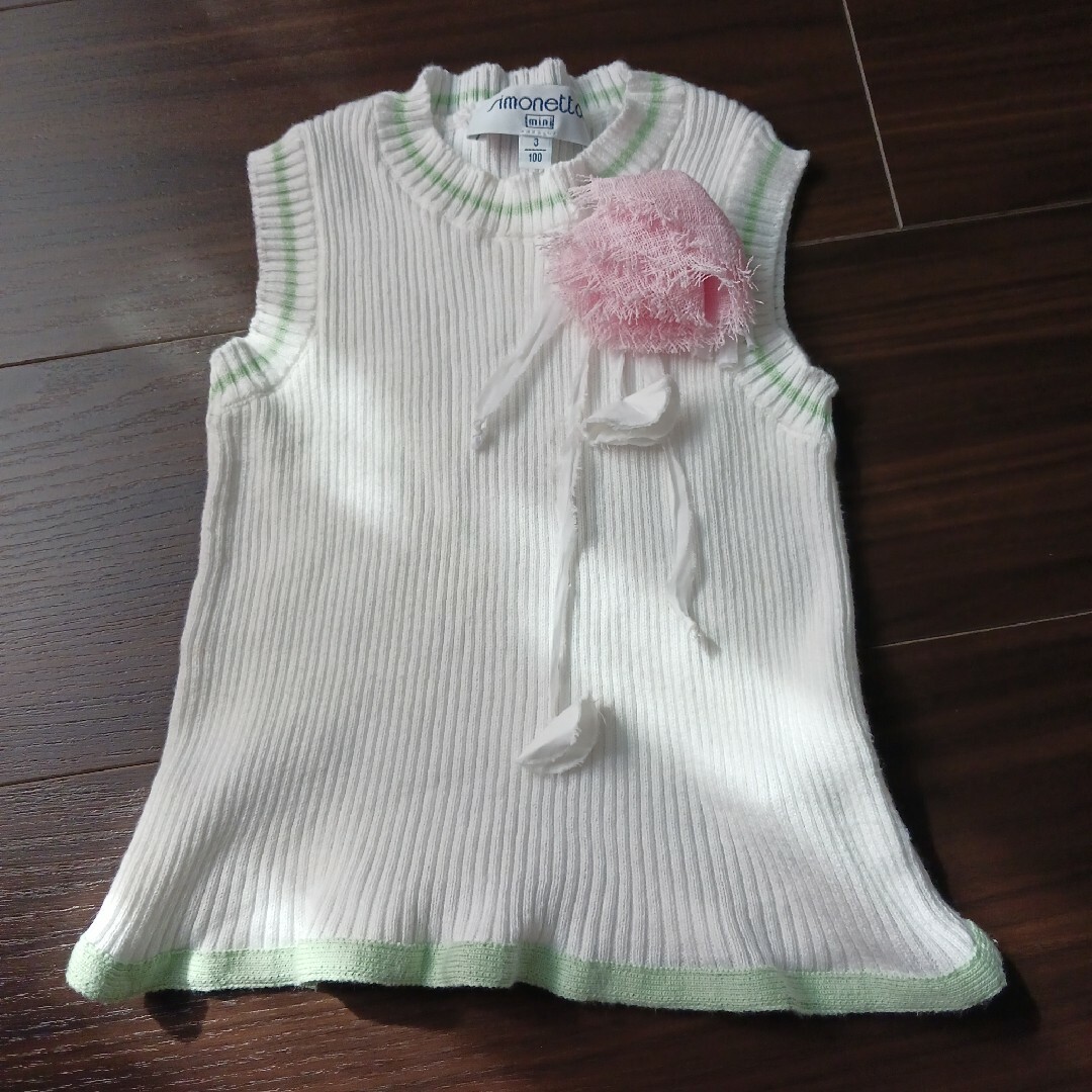 Simonetta(シモネッタ)のSIMONETTA　シモネッタ　コットン　ベスト　イタリア製 キッズ/ベビー/マタニティのキッズ服女の子用(90cm~)(Tシャツ/カットソー)の商品写真