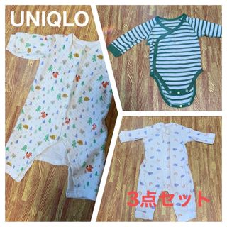 ユニクロ(UNIQLO)のUNIQLO★ユニクロ★ベビー服3点セット(カバーオール)