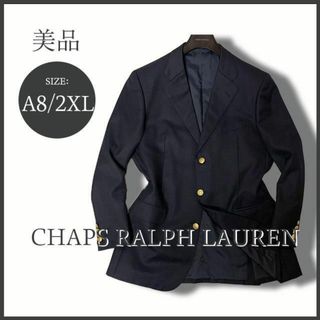 高級 CHAPSラルフローレン 紺ブレザー 金釦(刻印入り) A8/2XL 美品