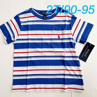 ポロラルフローレン(POLO RALPH LAUREN)のラスト1点◆ラルフローレン ストライプコットンTシャツ 2T/90-95(Tシャツ/カットソー)