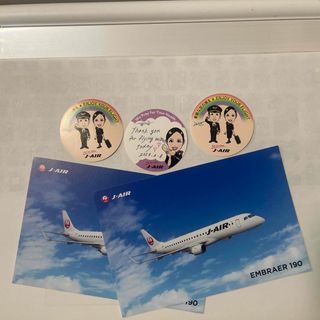 ジャル(ニホンコウクウ)(JAL(日本航空))のJ-AIR ステッカーとポストカード(航空機)