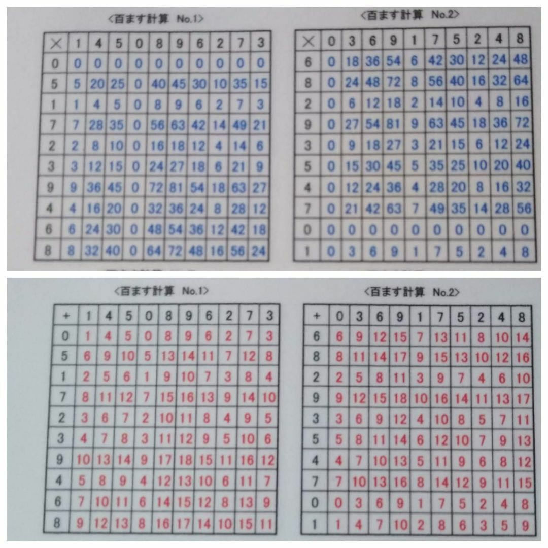 計算の基本　百ます計算　基本の１桁＋ハイレベル２桁セット　繰り返し使える教材 エンタメ/ホビーの本(語学/参考書)の商品写真