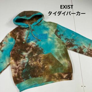 EXIST パーカー　プルオーバー　タイダイ染　古着　刺繍　プリント(パーカー)