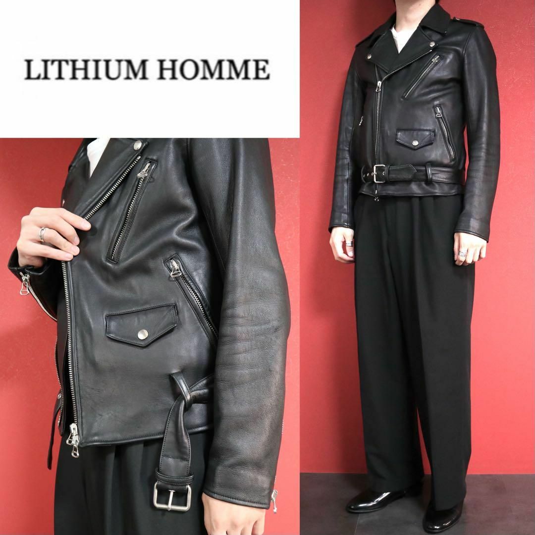 LITHIUM HOMME - 【極美品】LITHIUM HOMME ラムレザー ダブル