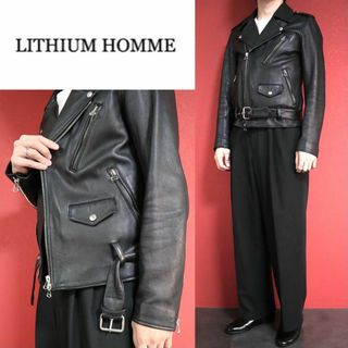 【極美品】LITHIUM HOMME ラムレザー ダブル ライダースジャケット