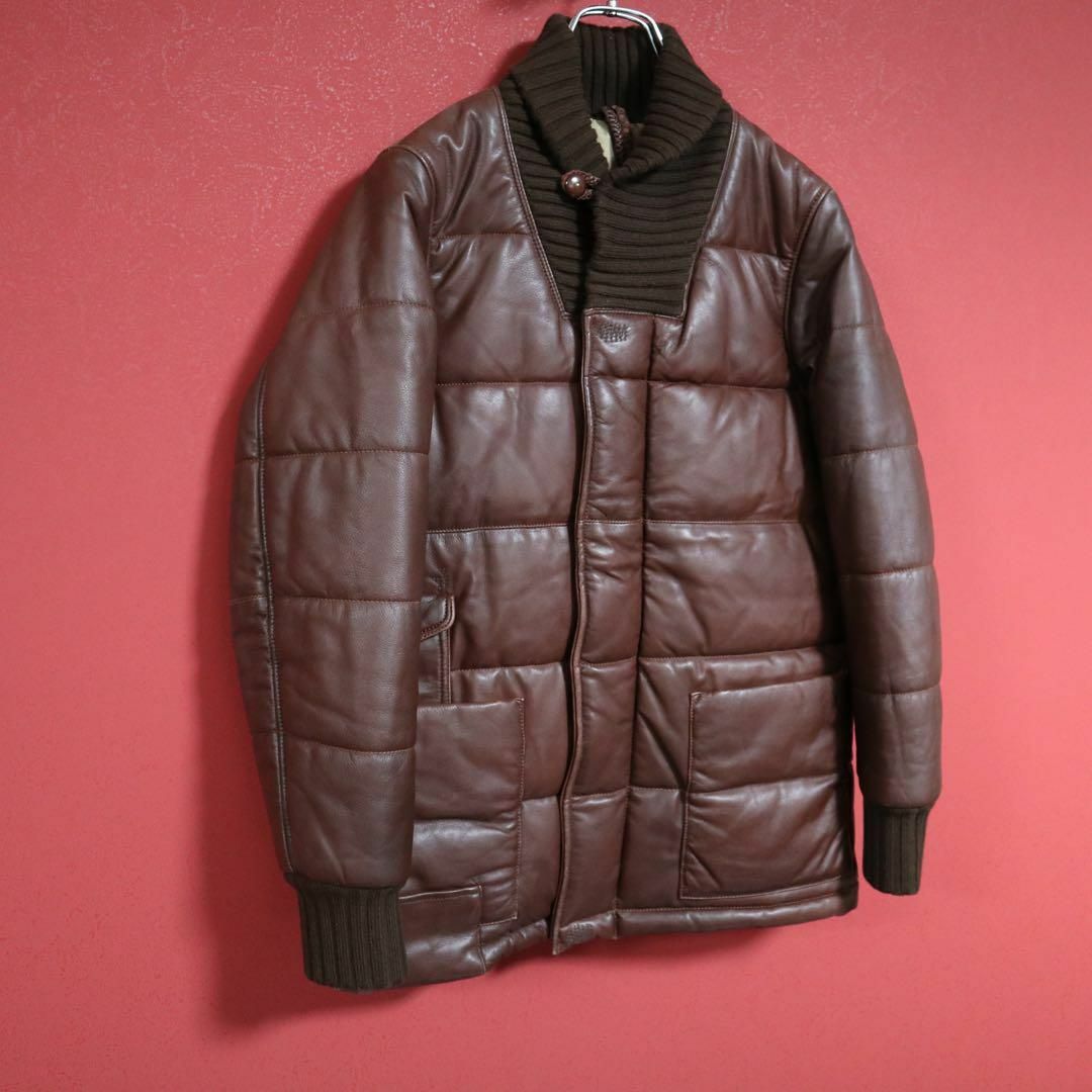 Paul Smith(ポールスミス)の【極美品】Paul Smith RED EAR レザー ニット切替 ダウンJKT メンズのジャケット/アウター(ダウンジャケット)の商品写真