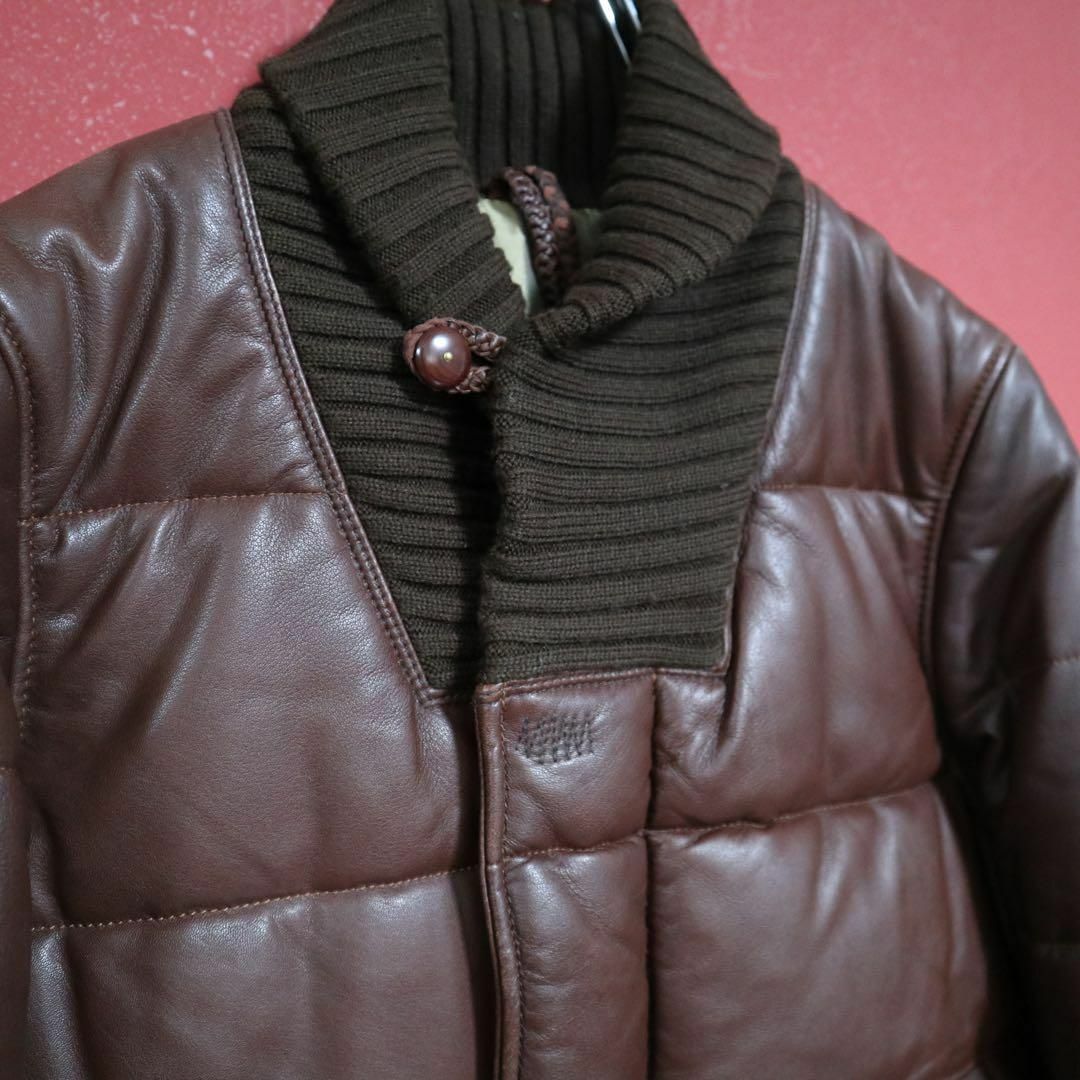 Paul Smith(ポールスミス)の【極美品】Paul Smith RED EAR レザー ニット切替 ダウンJKT メンズのジャケット/アウター(ダウンジャケット)の商品写真