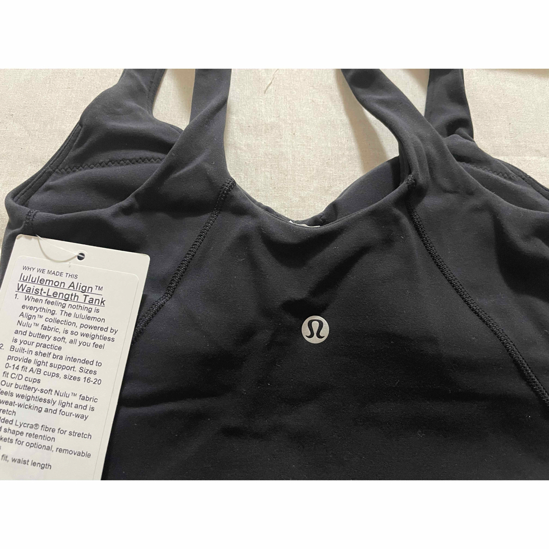 lululemon(ルルレモン)の新品 ルルレモン Align Waist-Length Tank Top（黒） スポーツ/アウトドアのトレーニング/エクササイズ(ヨガ)の商品写真