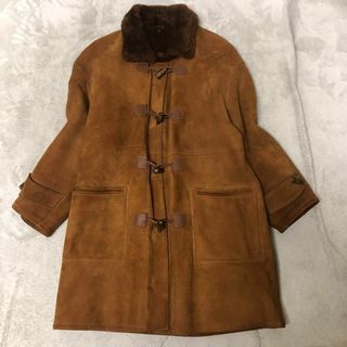 英・WOOLEA ウーリア ムートン ダッフルコート キャメル 42/XL 美品(毛皮/ファーコート)