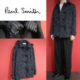 ポールスミス(Paul Smith)の【極美品】Paul Smith 幾何学柄 トグル 異素材MIX ダッフルコート(ダッフルコート)