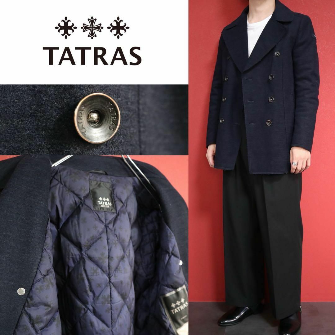 TATRAS(タトラス)の【極美品】TATRAS 裏地キルティング 総柄 中綿ダウンジャケット ピーコート メンズのジャケット/アウター(ピーコート)の商品写真