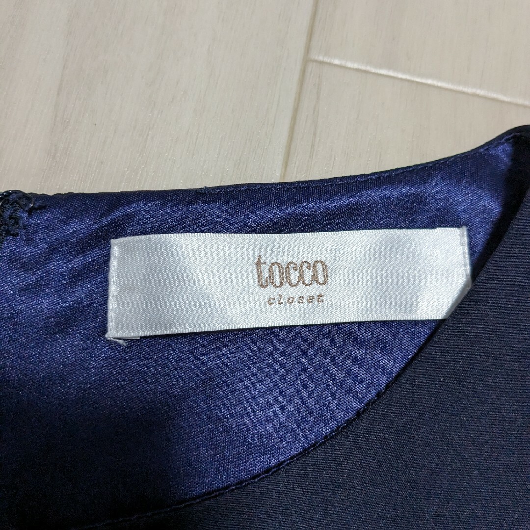 TOCCO closet(トッコクローゼット)の[美品]TOCCO closet リボン袖ワンピース M〜L レディースのワンピース(ひざ丈ワンピース)の商品写真