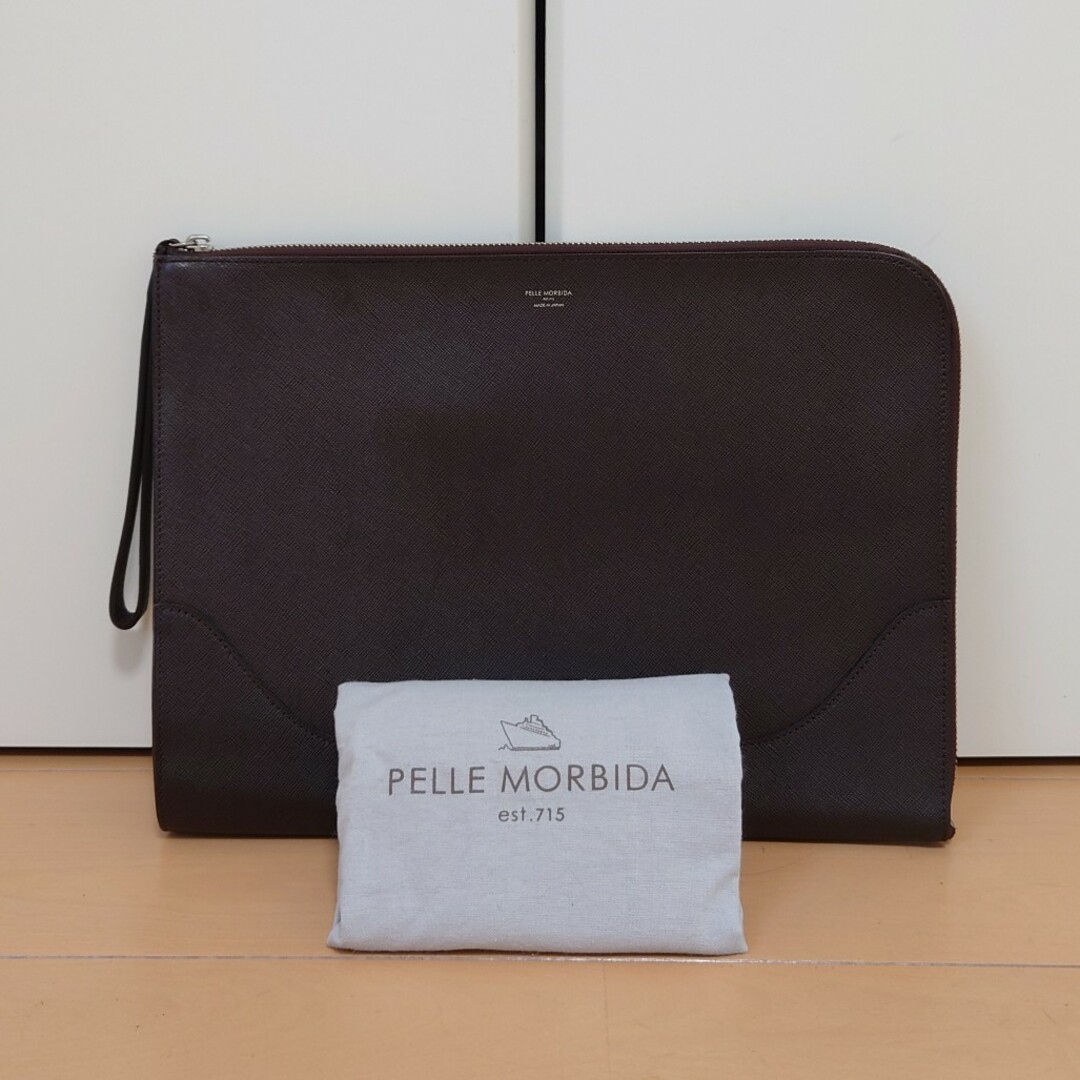 PELLE MORBIDA(ペッレ モルビダ)のペッレモルビダ PELLE MORBIDA クラッチバッグ ブラウン メンズのバッグ(セカンドバッグ/クラッチバッグ)の商品写真