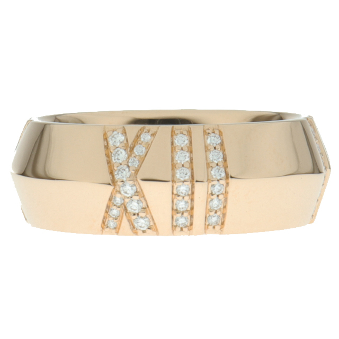 Tiffany & Co.(ティファニー)の(新品仕上げ済）ティファニー TIFFANY アトラスX クローズド ナロー ダイヤ リング ワイド 指輪 K18 PG × ダイヤモンド 約14.5号 8530 レディースのアクセサリー(リング(指輪))の商品写真
