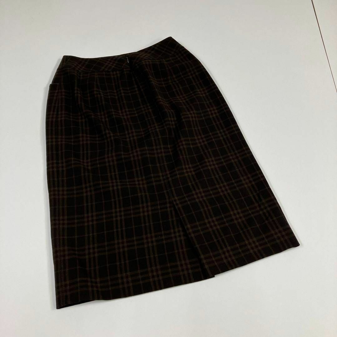 Burberry スカート　チェック柄　ブラウン　古着女子　90's レディースのスカート(ひざ丈スカート)の商品写真