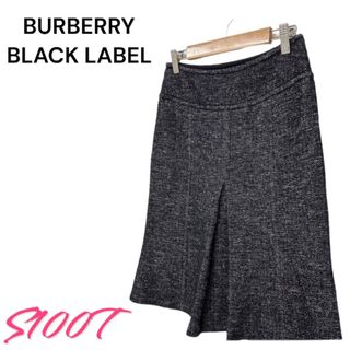 バーバリーブラックレーベル(BURBERRY BLACK LABEL)の美品 送料無料 BURBERRY BLACK LABEL グレー(ひざ丈スカート)