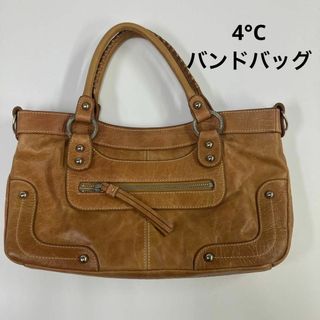 ヨンドシー(4℃)の4℃ ヨンドシー　バンドバッグ　トートバッグ　レザー　ブラウン(トートバッグ)