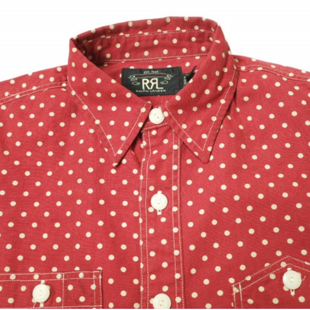 RRL(ダブルアールエル)のRRL ダブルアールエル 23AW POLKADOT WOVEN WORK SHIRT ポルカドット ウーブン ワークシャツ 782911291001 XS RED Double RL 長袖 定価50,600円 トップス【中古】【RRL】 メンズのトップス(シャツ)の商品写真