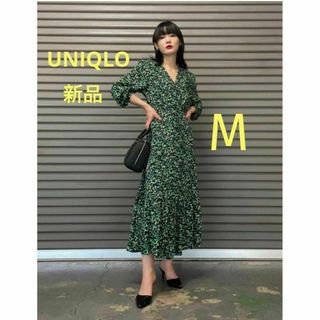 UNIQLO ユニクロ レディース ロングワンピース カーキ レーヨン 麻 M