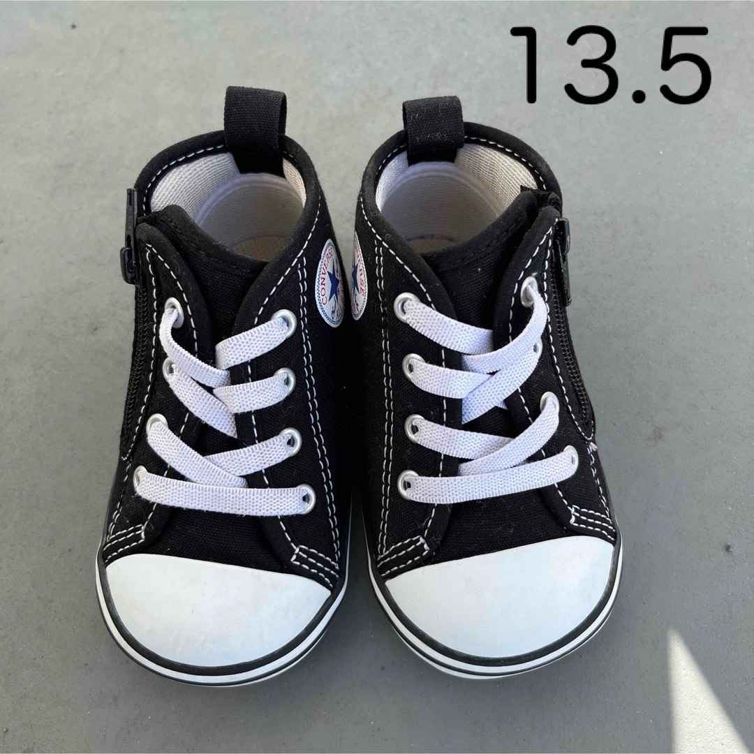 CONVERSE(コンバース)のmasan様専用です。コンバース　黒　スニーカー　13.5cm キッズ/ベビー/マタニティのベビー靴/シューズ(~14cm)(スニーカー)の商品写真