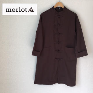 メルロー(merlot)のメルロー チャイナボタン ジャケット コート チャコールグレー(その他)
