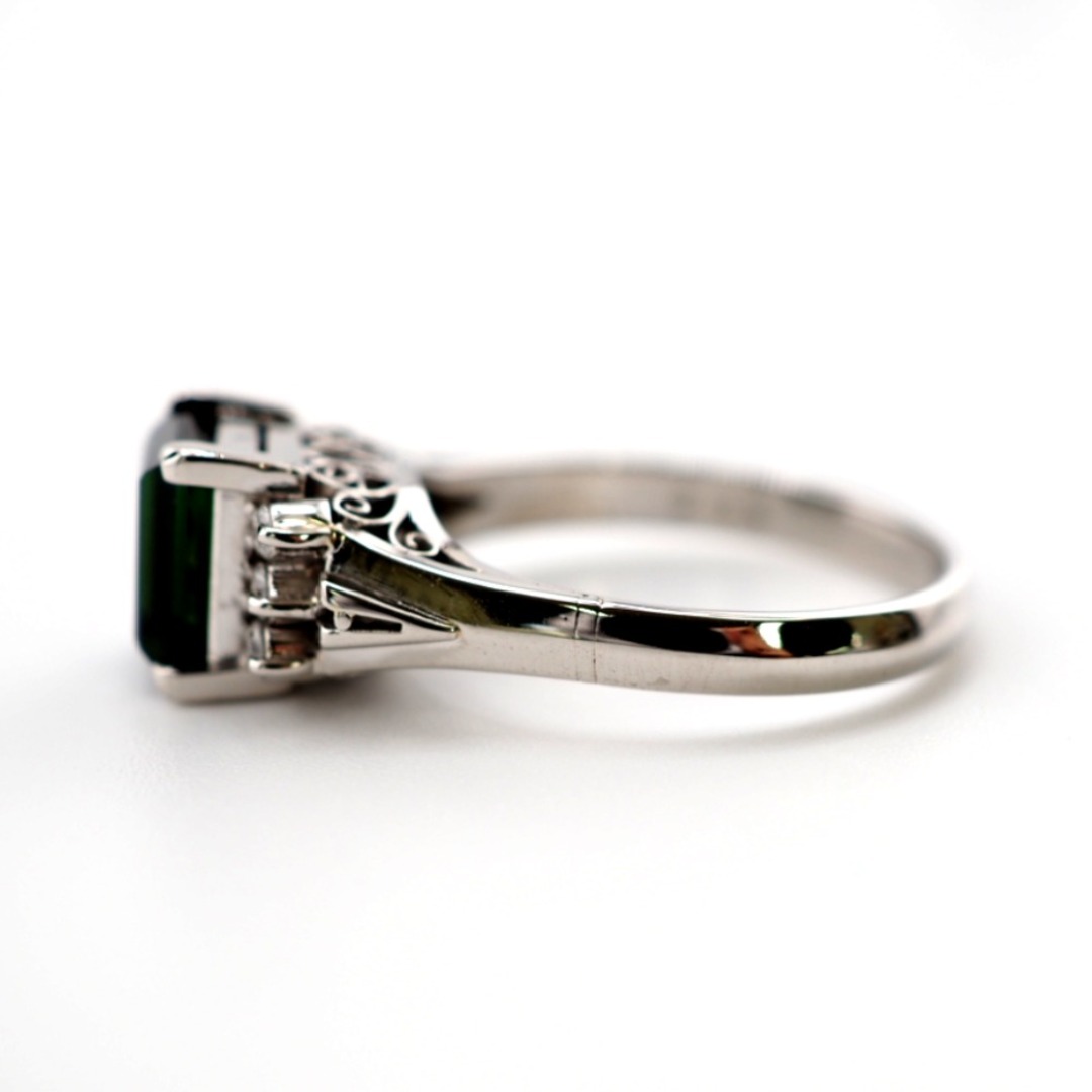 リング・指輪
 グリーントルマリン ダイヤ 12号 PT900 シルバー レディースのアクセサリー(リング(指輪))の商品写真