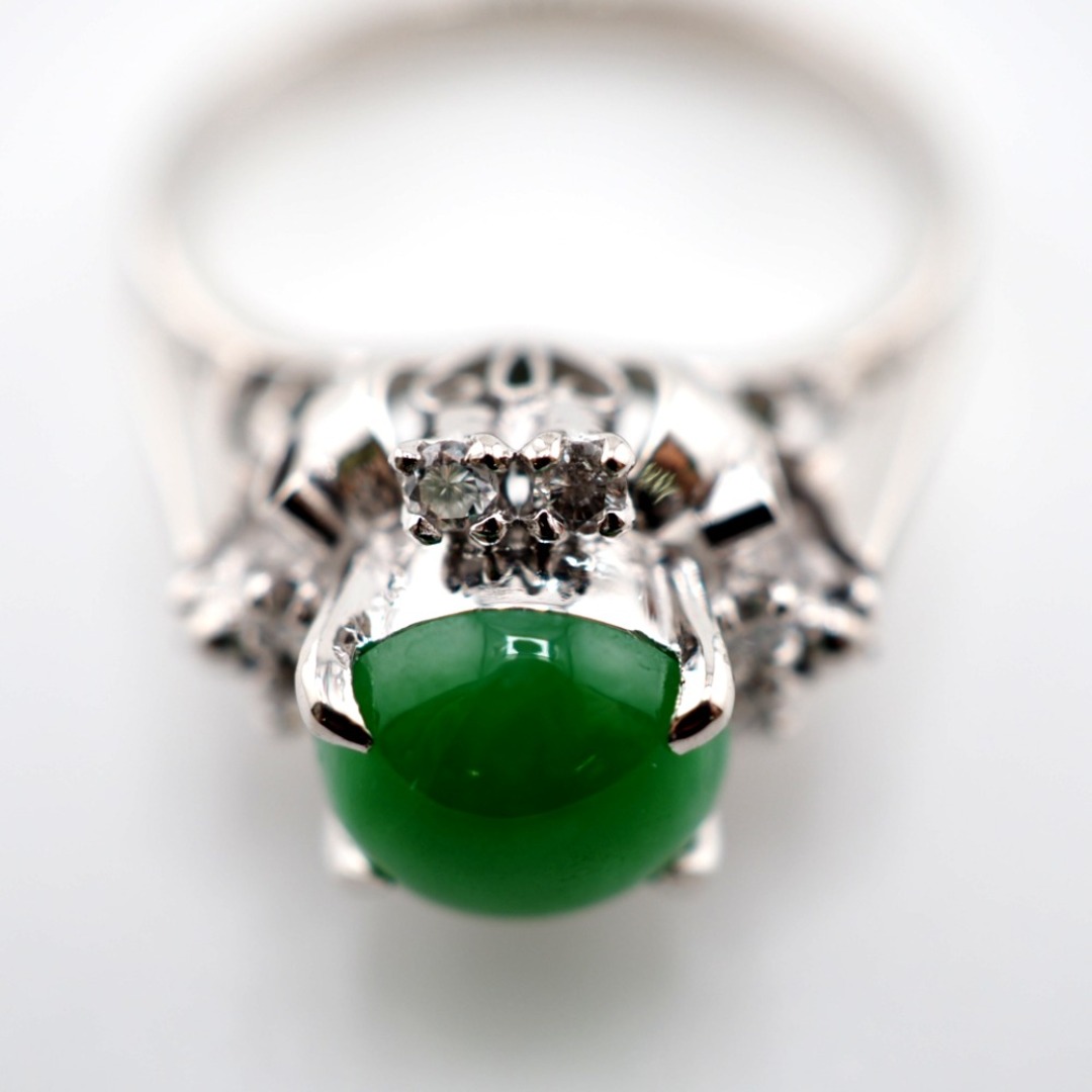 リング・指輪
 ヒスイ ダイヤ 10号 PT900 シルバー レディースのアクセサリー(リング(指輪))の商品写真