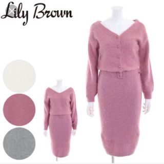 リリーブラウン(Lily Brown)のlily brown リリーブラウン ニット ワンピ アプワイザーリッシェ(ひざ丈ワンピース)