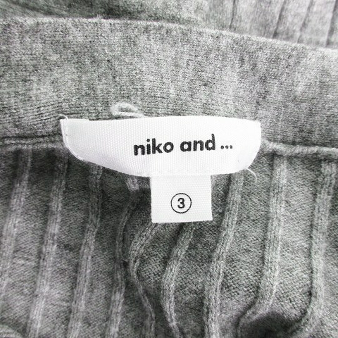 niko and...(ニコアンド)のニコアンド ニット カーディガン 長袖 Vネック 薄手 無地 3 グレー レディースのトップス(カーディガン)の商品写真