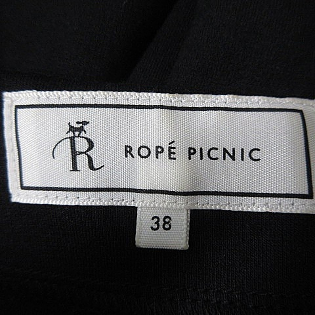 Rope' Picnic(ロペピクニック)のロペピクニック ワンピース ひざ丈 長袖 ラウンドネック 薄手 無地 38 黒 レディースのワンピース(ひざ丈ワンピース)の商品写真