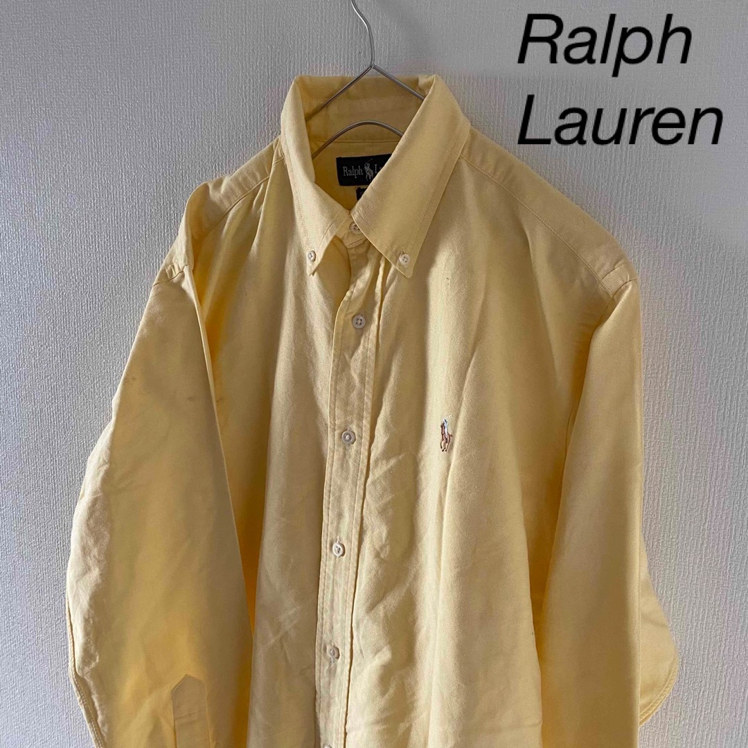 Ralph Lauren(ラルフローレン)のRalphLaurenラルフローレン長袖シャツイエロー黄メンズmY2K古着 メンズのトップス(シャツ)の商品写真