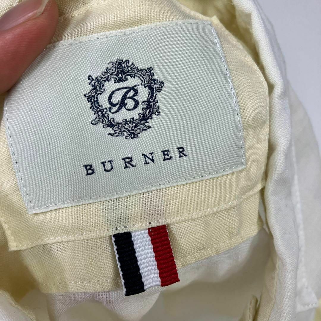 Burner(バーナー)のBURNER バーナー　リネンシャツ　アシンメトリー　バイカラー　古着 メンズのトップス(シャツ)の商品写真