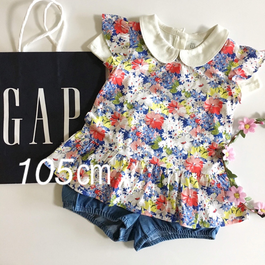 babyGAP(ベビーギャップ)の新品♡baby gap♡チュニック♡花柄/ラルフローレン/ユニクロ/ H&M/他 キッズ/ベビー/マタニティのキッズ服女の子用(90cm~)(Tシャツ/カットソー)の商品写真