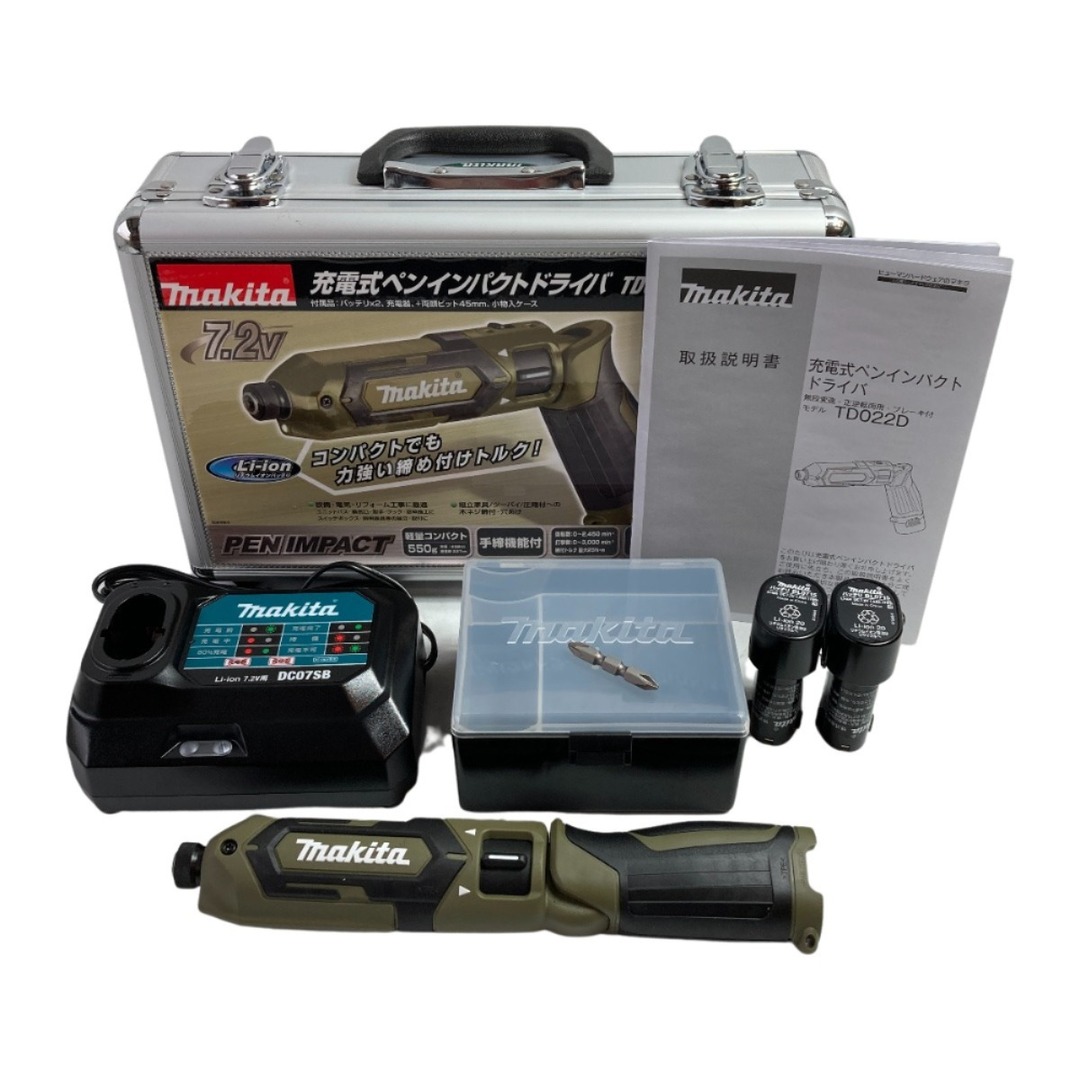 Makita(マキタ)のκκMAKITA マキタ ペンインパクトドライバ　未使用品 付属品完備 コードレス式 7.2v TD022DSHXO オリーブ インテリア/住まい/日用品のインテリア/住まい/日用品 その他(その他)の商品写真