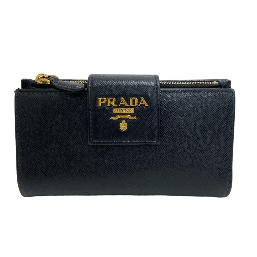 PRADA(プラダ)のプラダ PRADA 二つ折り財布
 サフィアーノ 1ML005 ブラック レディースのファッション小物(財布)の商品写真