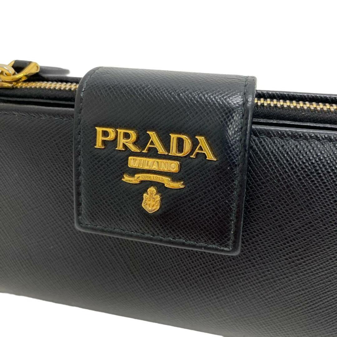 PRADA(プラダ)のプラダ PRADA 二つ折り財布
 サフィアーノ 1ML005 ブラック レディースのファッション小物(財布)の商品写真