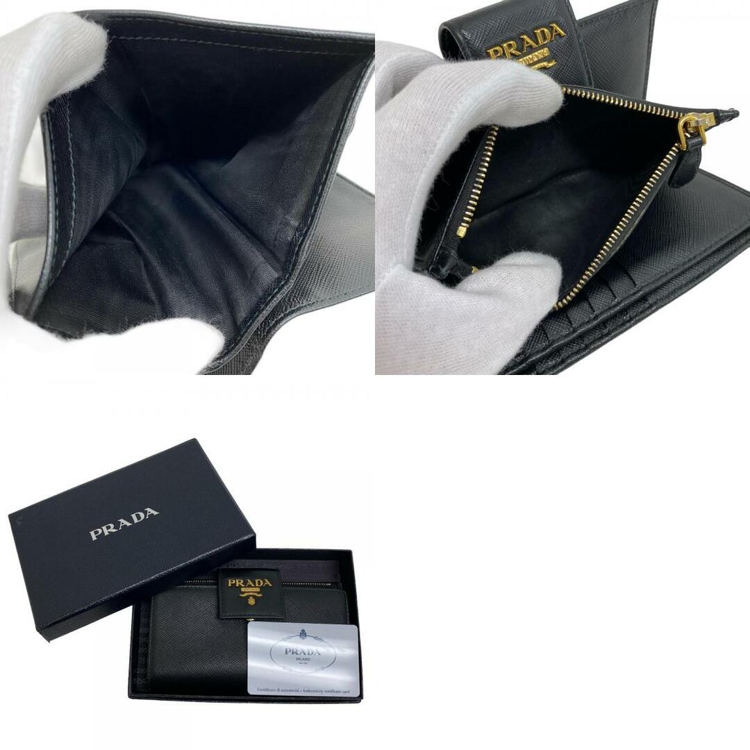 PRADA(プラダ)のプラダ PRADA 二つ折り財布
 サフィアーノ 1ML005 ブラック レディースのファッション小物(財布)の商品写真