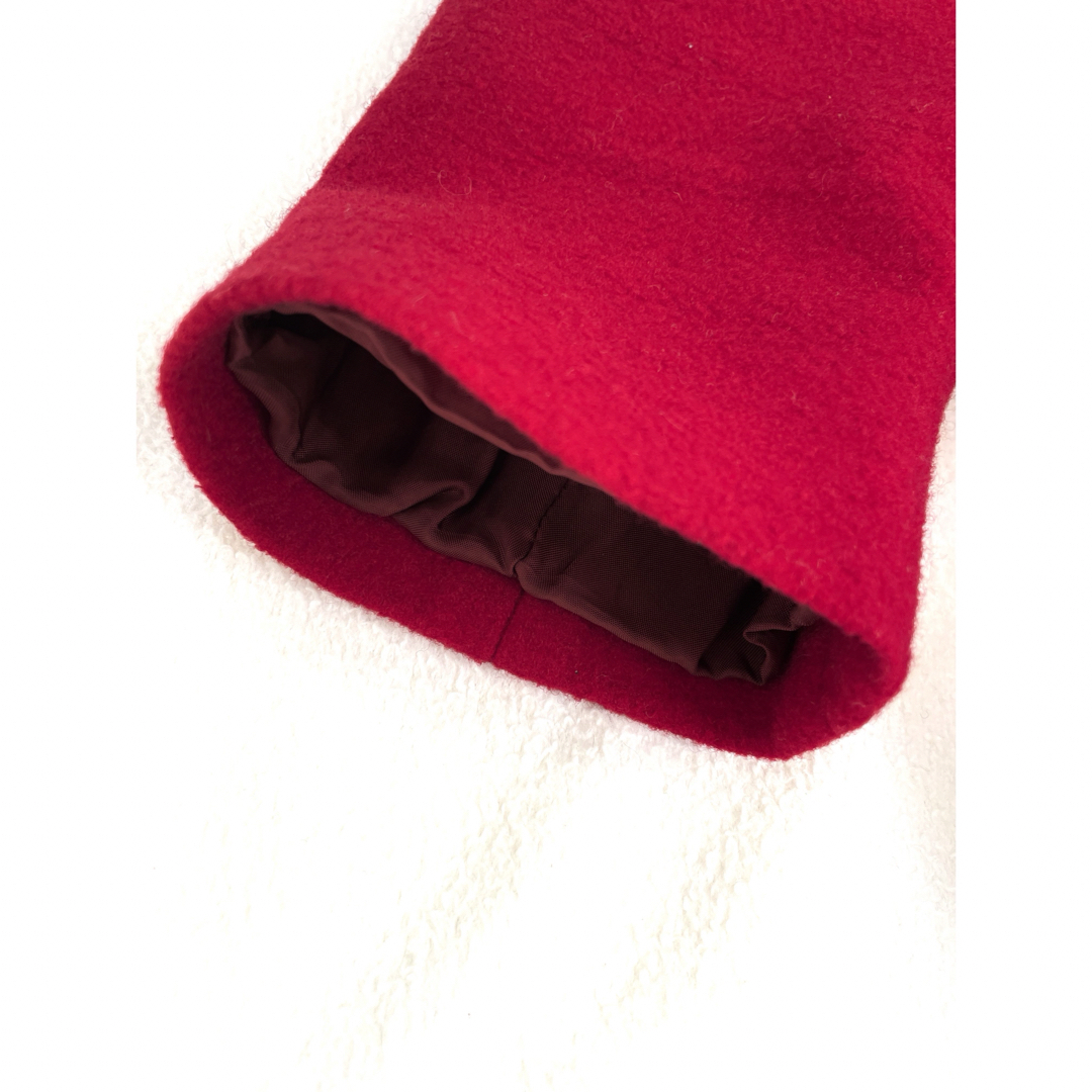 ADORE(アドーア)のADORE ウール　メルトン　ビジュー襟　ソフトフレア　ワンピース　赤 レディースのワンピース(ひざ丈ワンピース)の商品写真