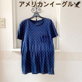 アメリカンイーグル(American Eagle)の【アメリカンイーグル】メンズ　Tシャツ　水玉　ドット　ネイビー　ヴィンテージ(Tシャツ/カットソー(半袖/袖なし))