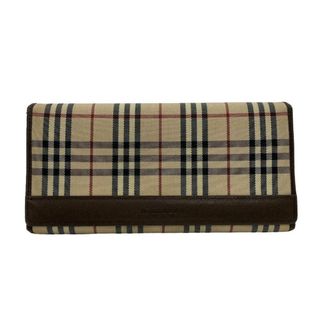 バーバリー(BURBERRY)のバーバリー BURBERRY 長財布
 ノヴァチェック がま口 ブラウン(財布)