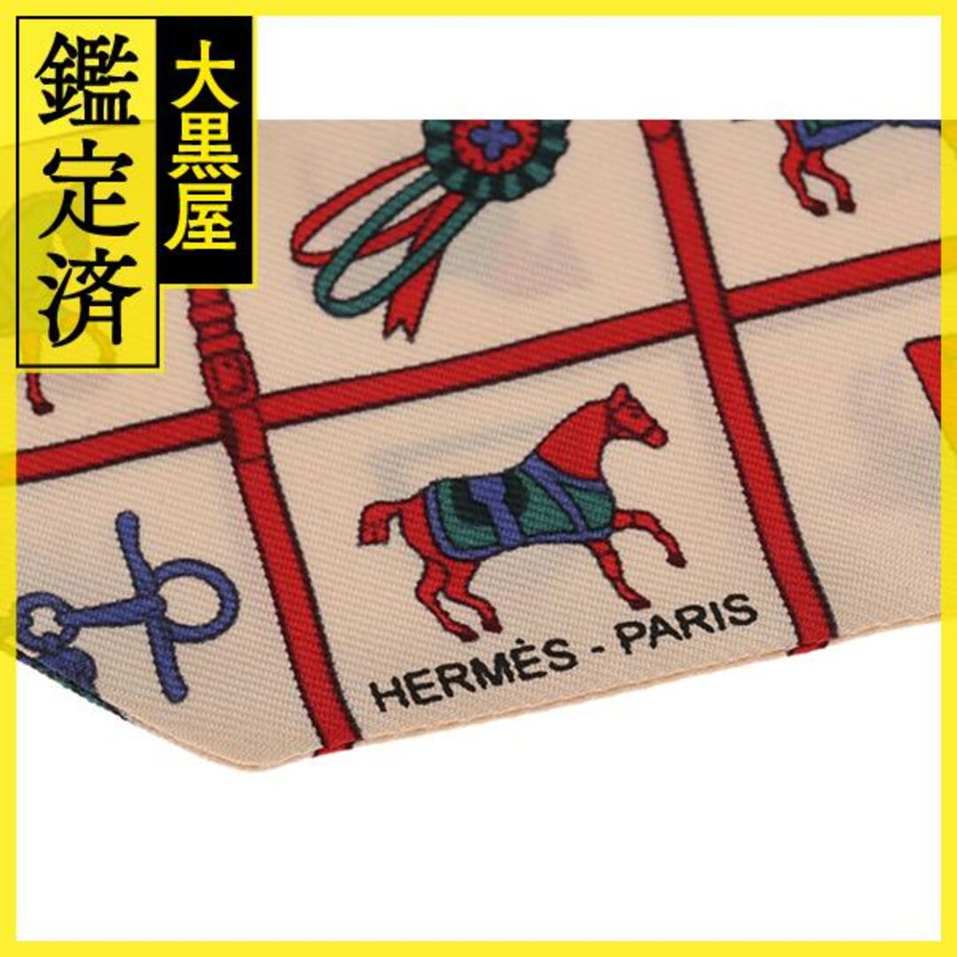 Hermes(エルメス)のHERMES エルメス スカーフ ツイリー 馬着 ベージュ レッド【473】 レディースのファッション小物(バンダナ/スカーフ)の商品写真