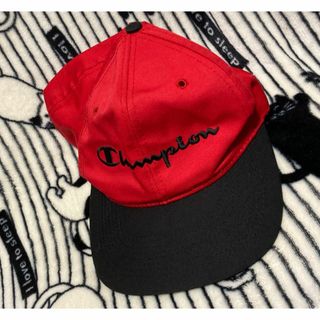 チャンピオン(Champion)のお手軽スナップバックキャップ【Champion チャンピオン】赤＆黒カラーCAP(キャップ)