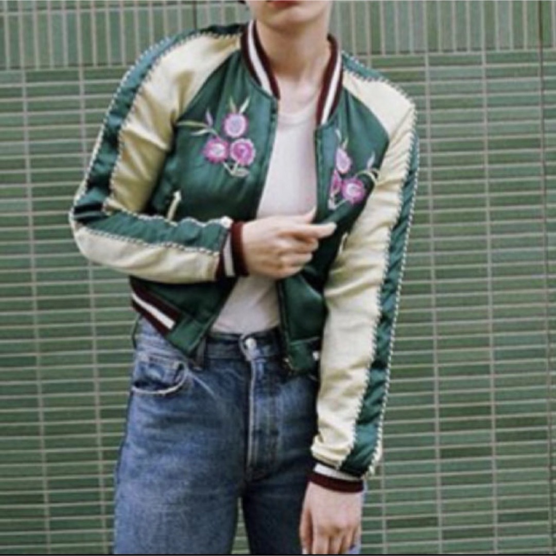 SLY(スライ)のSLY ショート丈　刺繍スカジャン　リバーシブル レディースのジャケット/アウター(スカジャン)の商品写真