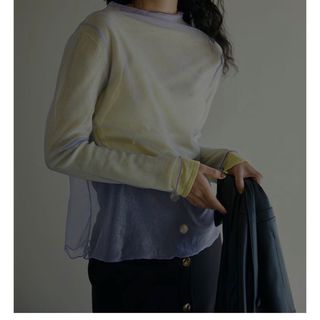 アメリヴィンテージ(Ameri VINTAGE)のAmeri アメリ　SIMPLE DOUBLE COLOR TOP(カットソー(長袖/七分))