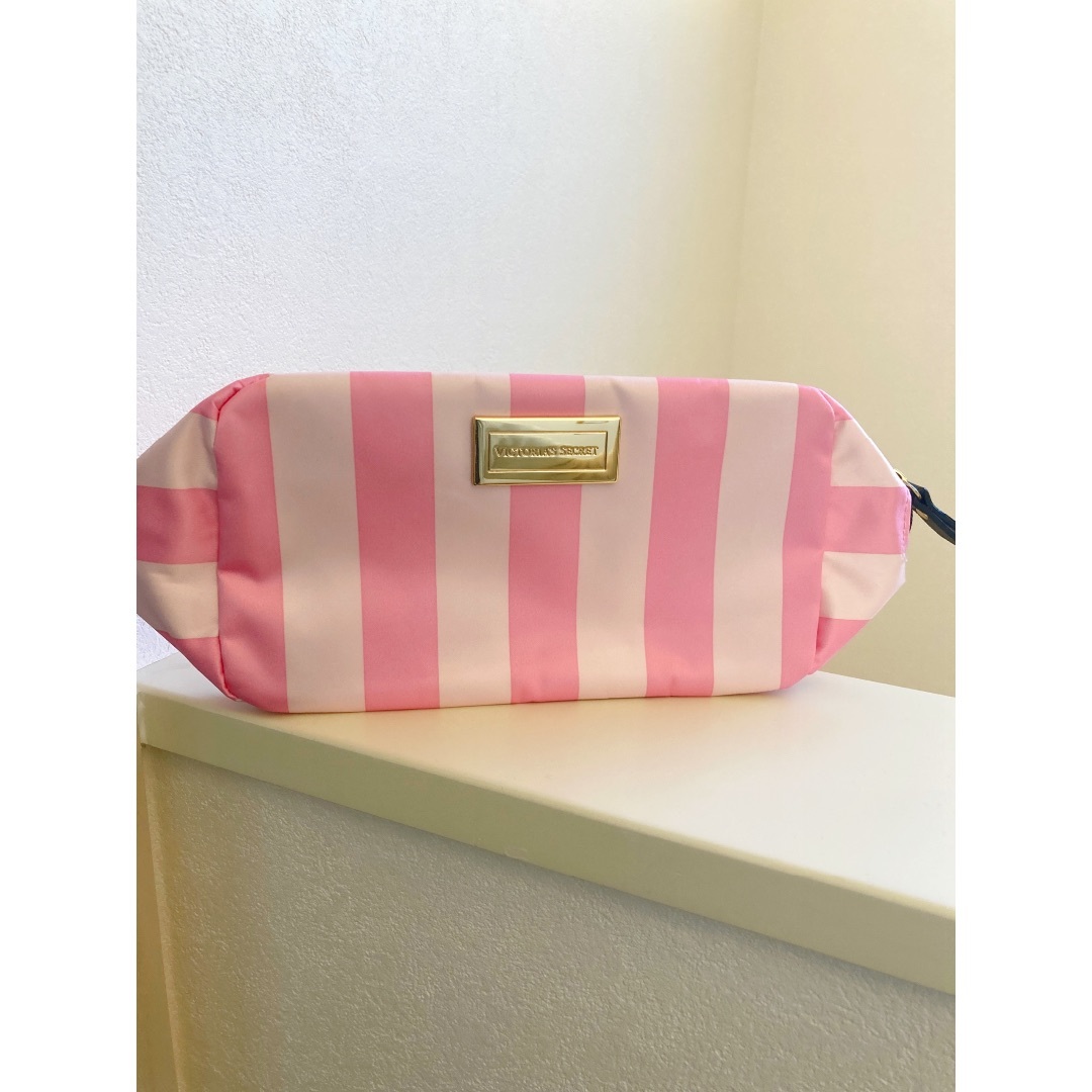 ☆Victoria's Secret☆ ピンク ストライプ メイクポーチ セット Victoria's Secret - Victoria's Secret メイクポーチ ピンク