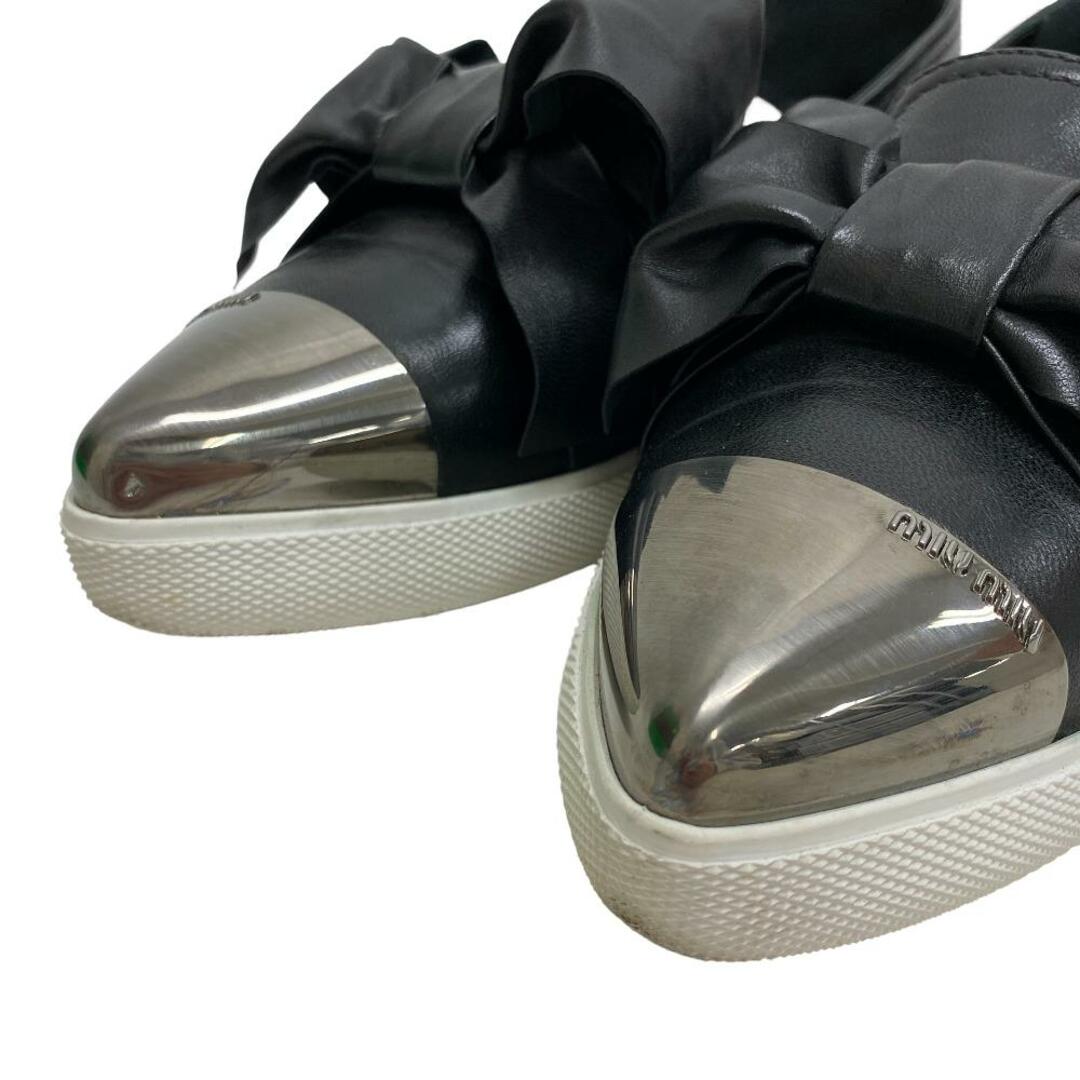 miumiu(ミュウミュウ)のミュウミュウ MIUMIU スリッポン
 リボン スリッポン  5S471B ブラック レディースの靴/シューズ(スリッポン/モカシン)の商品写真