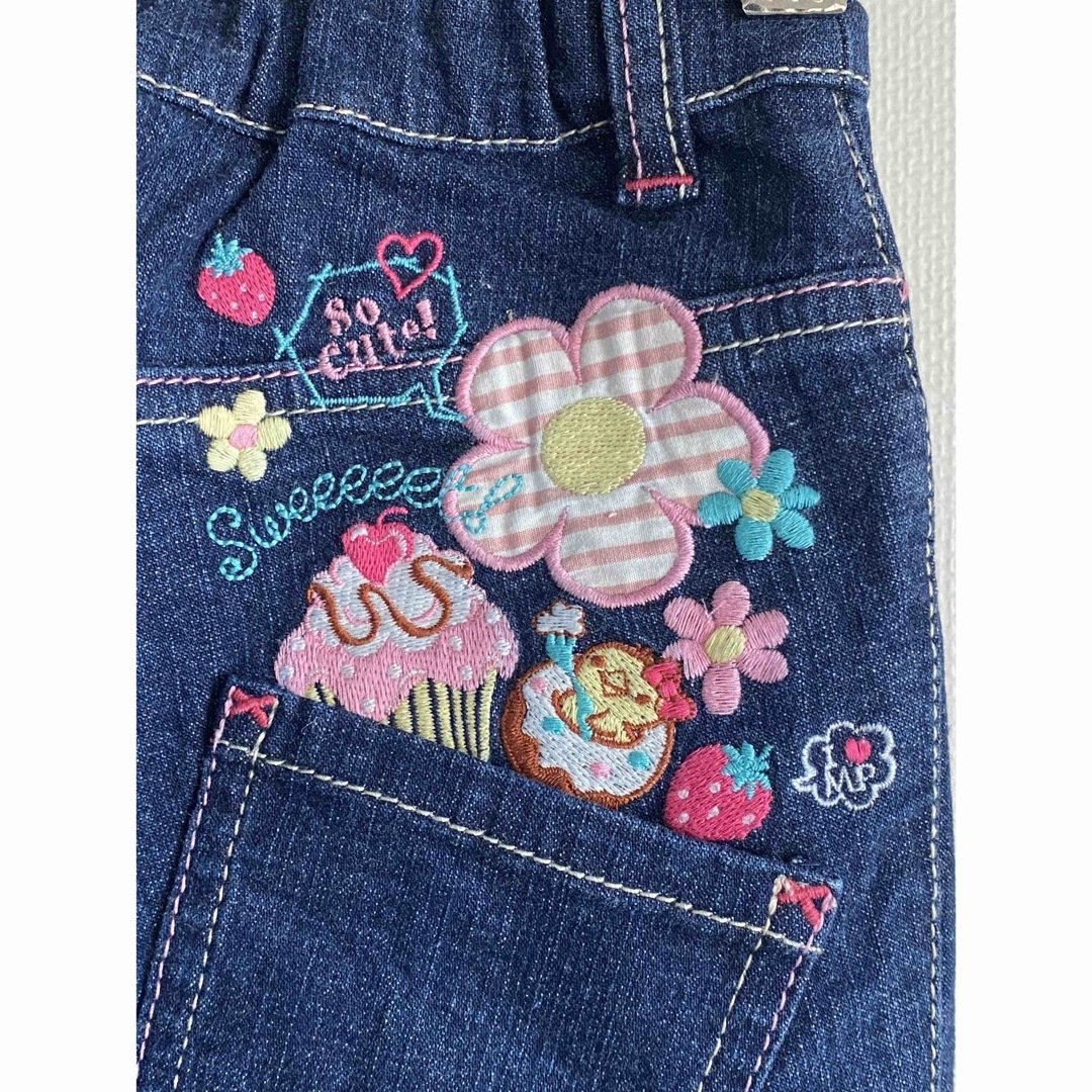 新品♡メゾピアノ♡ミミちゃん激可愛デニムパンツ♡120㎝ 新品♡メゾピアノ♡ミミちゃん激可愛デニムパンツ♡120㎝