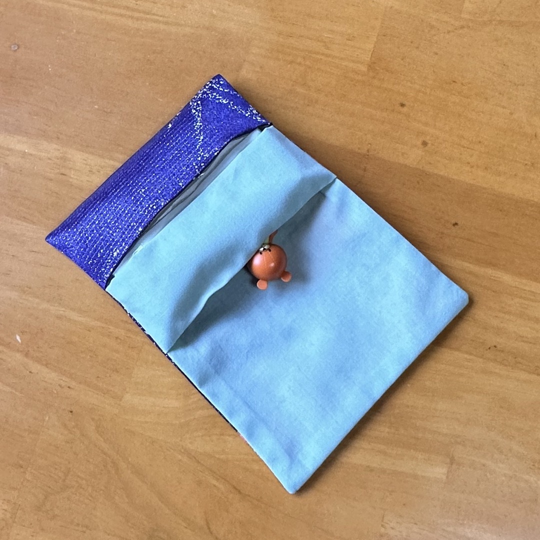 ティッシュケース　着物リメイク　紫×黄色 ハンドメイドのファッション小物(その他)の商品写真