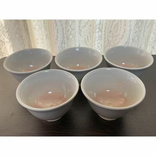 萩焼　坂田泥華作　萩汲出碗　湯呑　５個セット(食器)